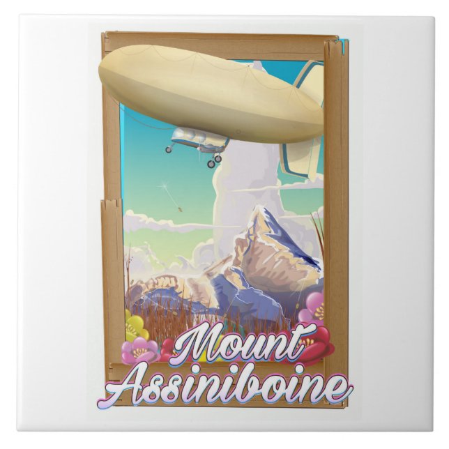 Mount Assiniboine Blimp vacation poster Tile (Front)