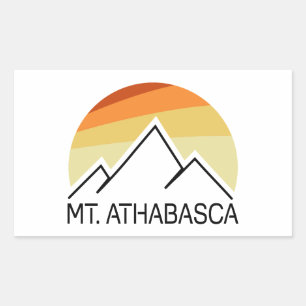 Mount Athabasca Alberta Retro Rectangular Sticker