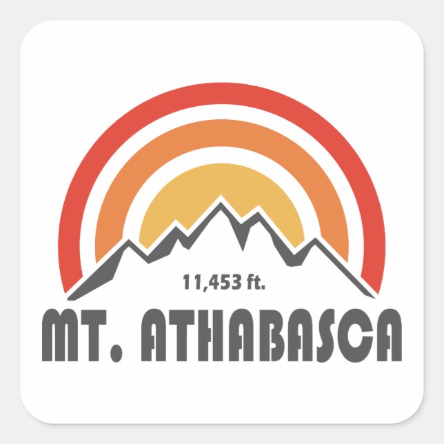 Mount Athabasca Square Sticker (Front)