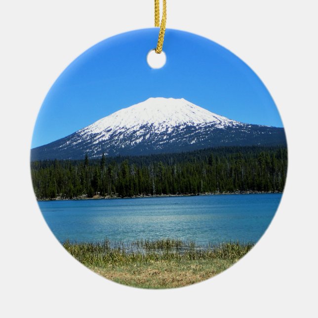 Mount Bachelor, OR Ceramic Tree Decoration (Front)