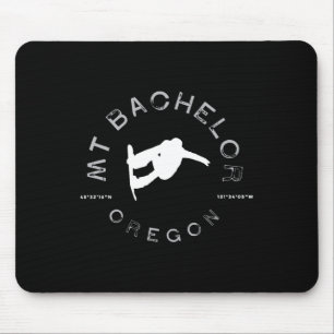 Mount Bachelor Oregon Graphic Vintage Snowboarding Mouse Mat