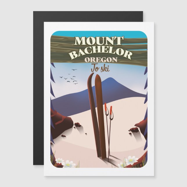 Mount Bachelor Oregon Ski travel poster (Front/Back)