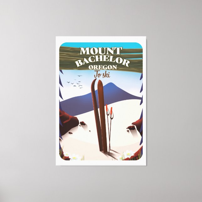Mount Bachelor Oregon Ski travel poster Canvas Print (Front)