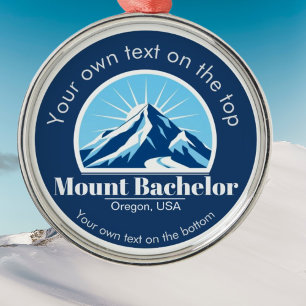 Mount Bachelor Oregon usa ski resort medal Metal Tree Decoration