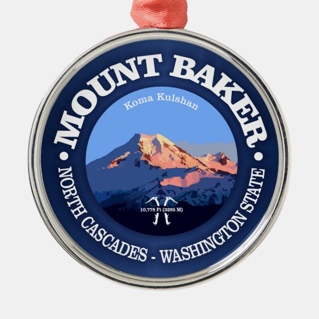 Mount Baker Metal Tree Decoration (Front)