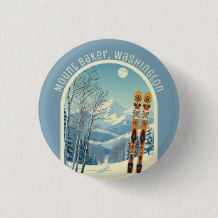 Mount Baker Washington Cascades ski souvenir  3 Cm Round Badge