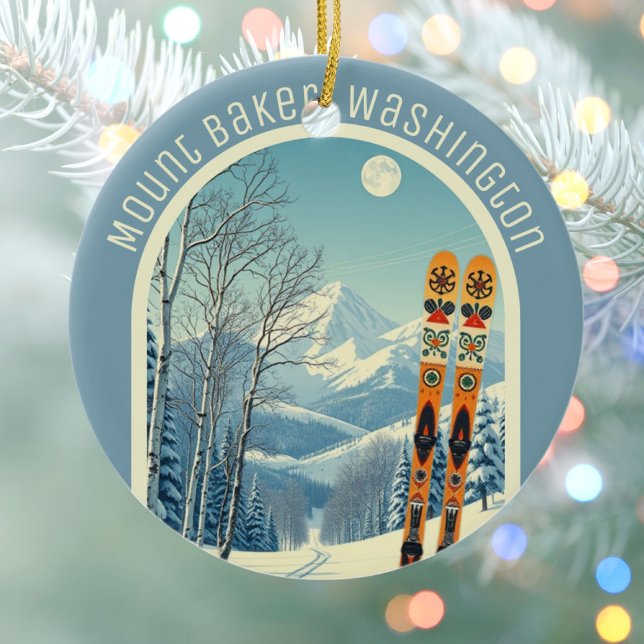 Mount Baker Washington Cascades ski souvenir  Ceramic Tree Decoration (Creator Uploaded)