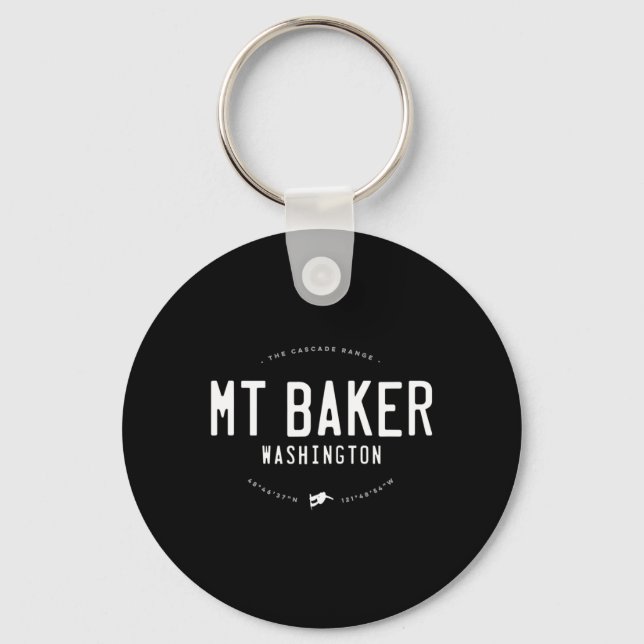 Mount Baker Washington Graphic Distressed Vintage  Key Ring (Front)