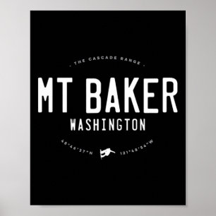 Mount Baker Washington Graphic Distressed Vintage  Poster