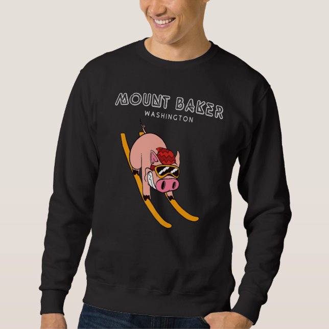 Mount Baker Washington  Pig Ski Sweatshirt (Front)