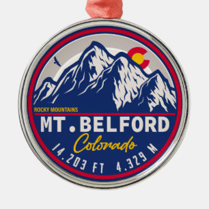 Mount Belford Colorado - Mountain Climbing Hiking Metal Tree Decoration