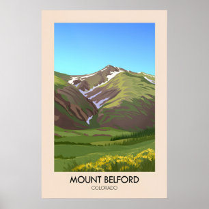 Mount Belford Colorado USA Travel Poster
