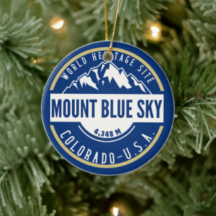 Mount Blue Sky Colorado Mountain Ceramic Tree Decoration