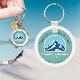 Mount Bohemia Michigan Christmas Blue Mountain Key Ring