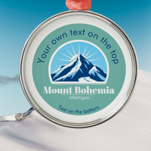 Mount Bohemia Michigan Christmas Blue Mountain Metal Tree Decoration
