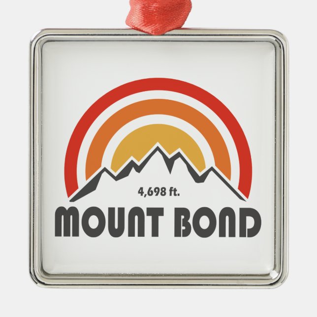 Mount Bond New Hampshire Metal Tree Decoration (Front)
