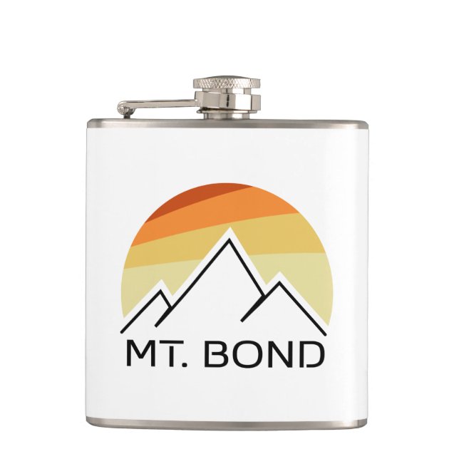 Mount Bond New Hampshire Retro Hip Flask (Front)