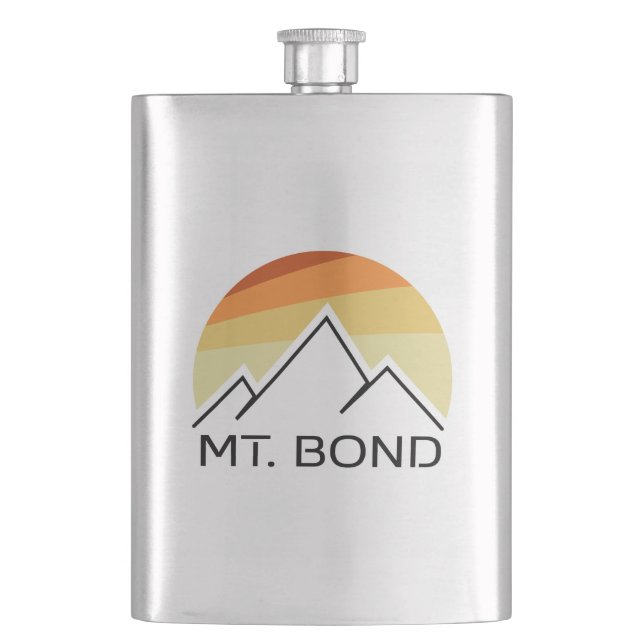 Mount Bond New Hampshire Retro Hip Flask (Front)