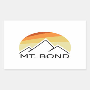 Mount Bond New Hampshire Retro Rectangular Sticker