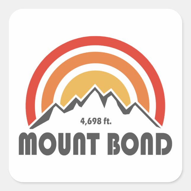 Mount Bond New Hampshire Square Sticker (Front)