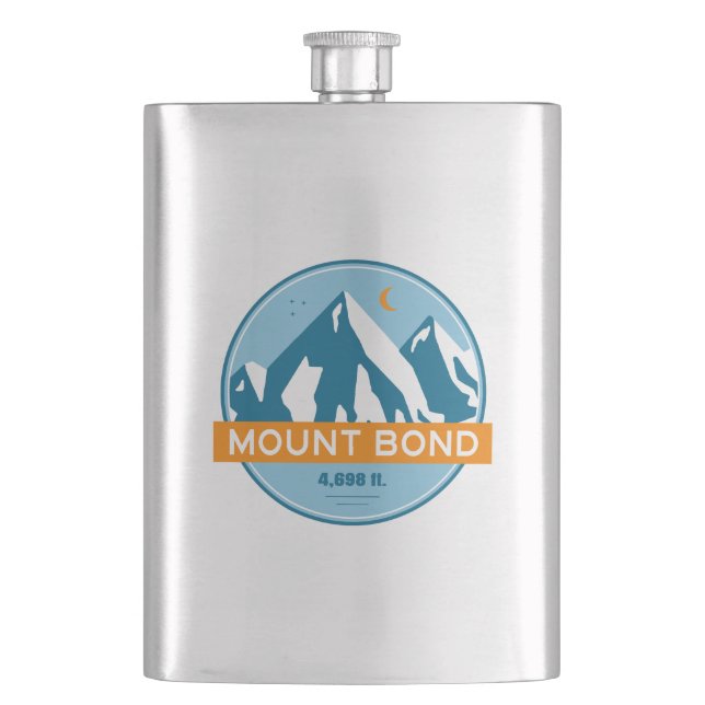 Mount Bond New Hampshire Stars Moon Hip Flask (Front)