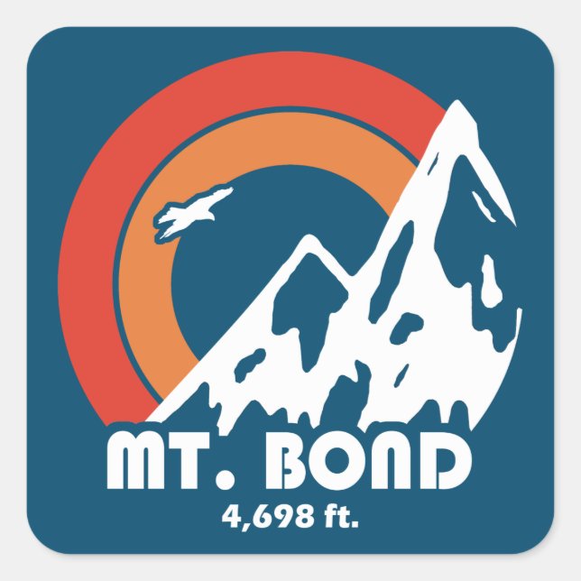 Mount Bond New Hampshire Sun Eagle Square Sticker (Front)