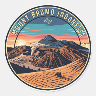 Mount Bromo Indonesia Travel Classic Round Sticker