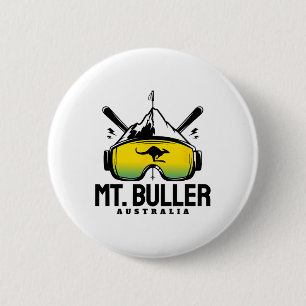Mount Buller Australia Ski Retro Skiing  6 Cm Round Badge