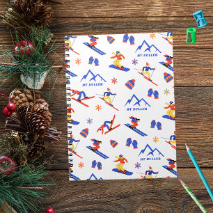 Mount Buller Australia Ski Snowboard Pattern Notebook