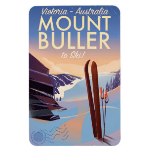 Mount Buller Australia vintage Ski poster Magnet