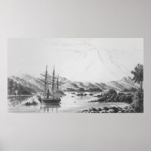 Mount Burney from the Otter Islands Poster