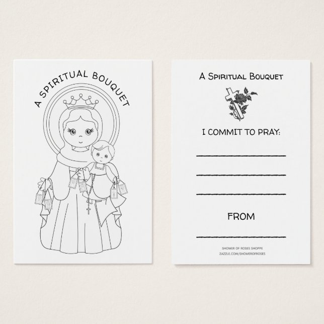 Mount Carmel Colouring Spiritual Bouquet Prayer (Front & Back)