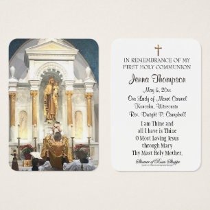 Mount Carmel First Holy Communion Remembrance Card