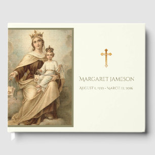 MOUNT CARMEL  Virgin Mary Funeral Memorial Guest Book