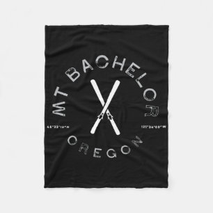 Mount Chelor Oregon Vintage Graphic Ski Fleece Blanket