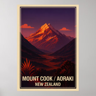 Mount Cook (Aoraki) New Zealand V04 Poster