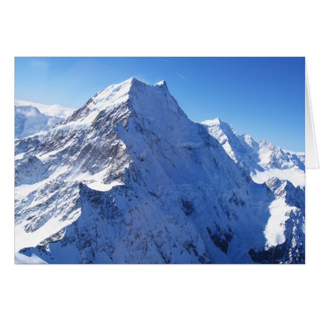 Mount Cook (Aoraki) Peak, New Zealand Card (Front Horizontal)