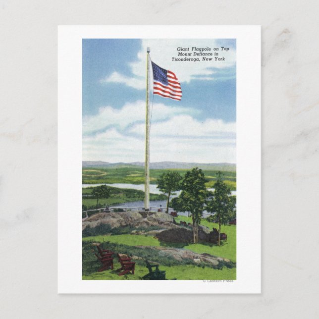 Mount Defiance Giant Flagpole Scene Postcard (Front)
