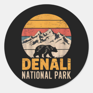 Mount Denali Alaska Mountaineer Climbing National Classic Round Sticker