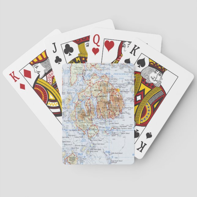 Mount Desert Island Map Playing Cards (Back)