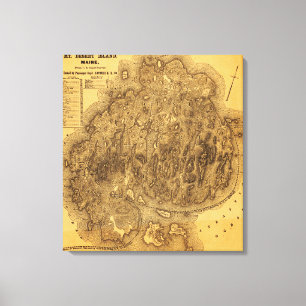 Mount Desert IslandPanoramic Map Canvas Print