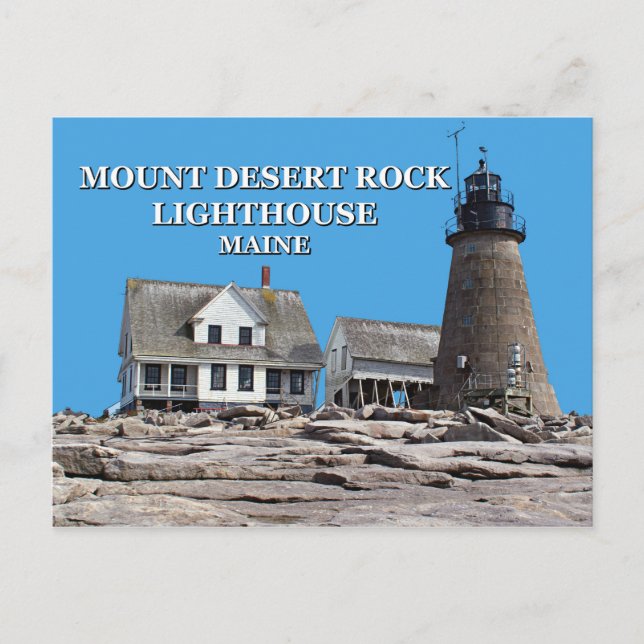Mount Desert Rock Lighthouse, Maine Postcard (Front)