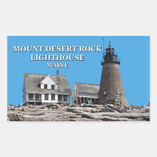 Mount Desert Rock Lighthouse, Maine Rectangular Sticker