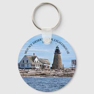 Mount Desert Rock Lighthouse, Maine Round Keychain