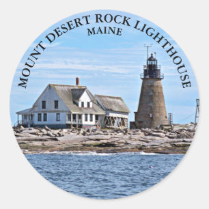 Mount Desert Rock Lighthouse, Maine Round Stickers
