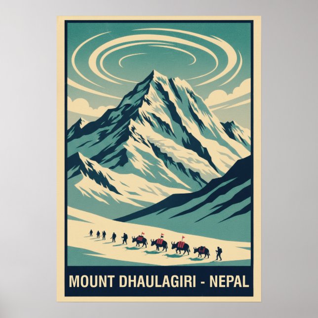 Mount Dhaulagiri Nepal V04 Poster (Front)