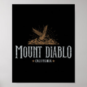 Mount Diablo California Mountains Camp Hiking Eagl Poster
