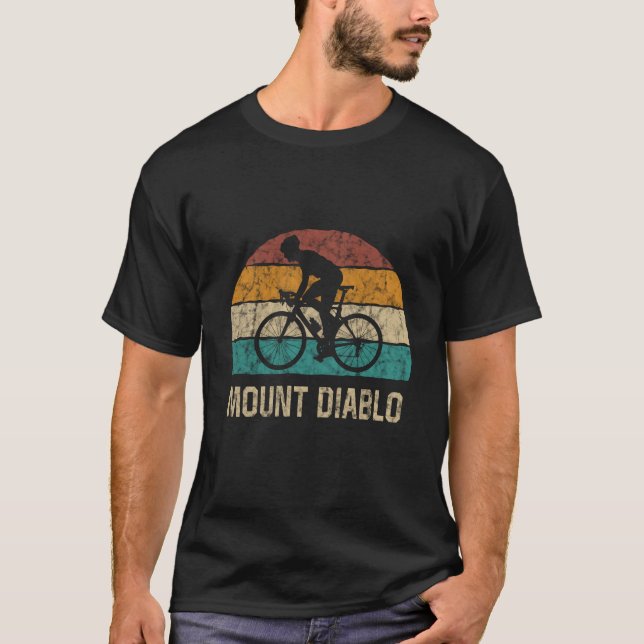 Mount Diablo Cycling Climb TShirt Retro Cycling (Front)