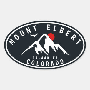 Mount Elbert - Colorado 14ers fourteener Oval Sticker