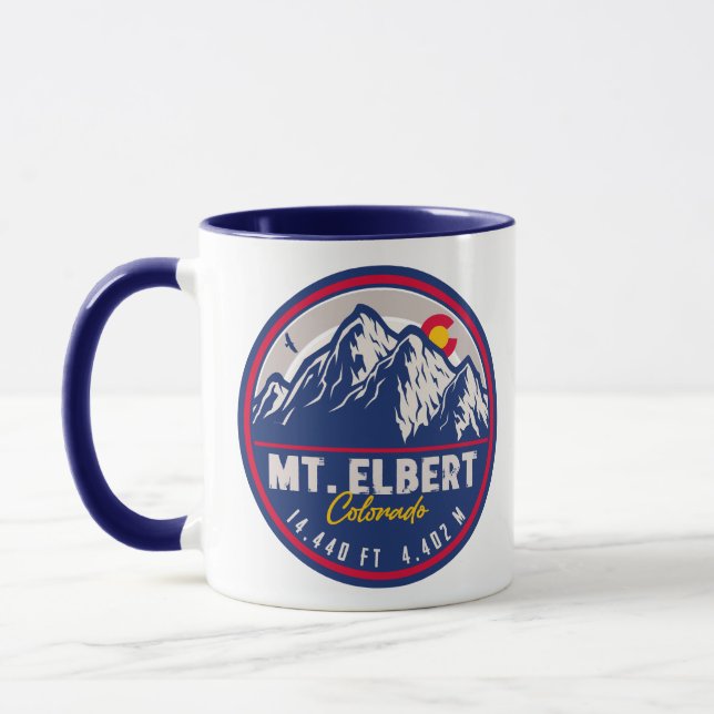 Mount Elbert Colorado 14ers Retro Sunset Souvenirs Mug (Left)